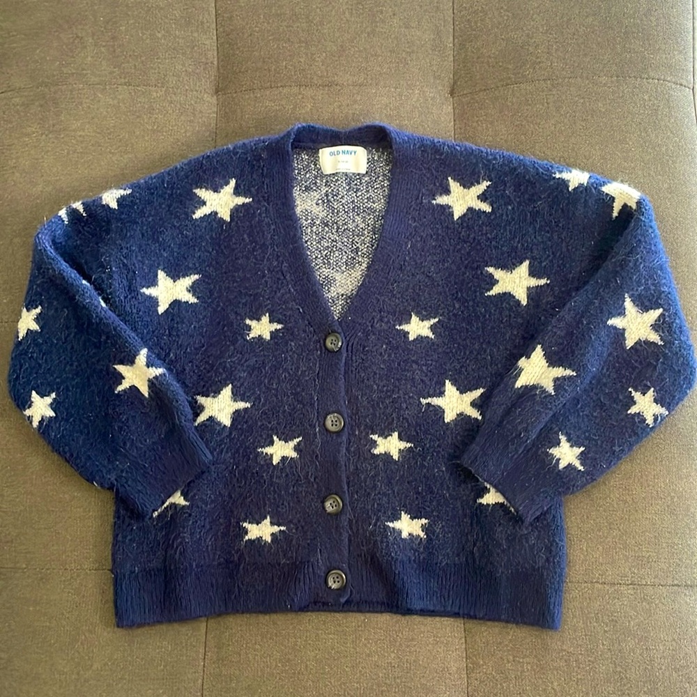 Old Navy Sweater Navy Blue With White Stars
